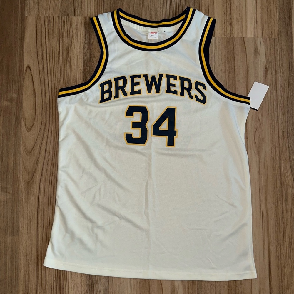 Giannis Antetokounmpo Jersey Milwaukee Brewers Medium #34 MLB NBA SGA Basketball